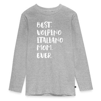 Volpino Italiano Mom - Teenager Premium Organic Long Sleeve Shirt - heather grey - Front