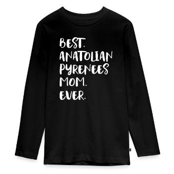 Anatolian Pyrenees Mom - Teenager Premium Organic Long Sleeve Shirt - black - Front - AI Model Kid Female (0cm)