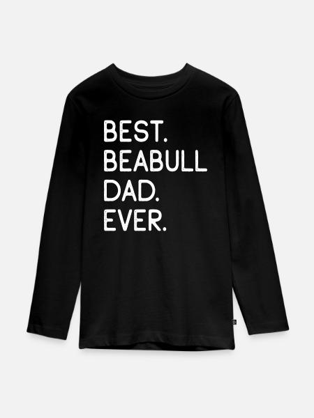 Beabull Dad - Teenager Premium Bio Langarmshirt - Schwarz