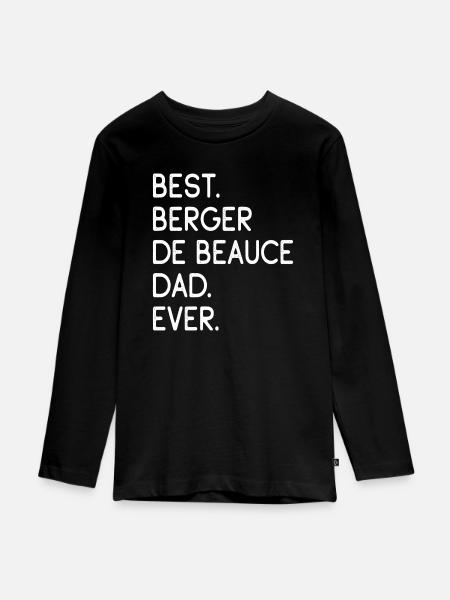 Berger De Beauce Dad - Teenager Premium Bio Langarmshirt - Schwarz