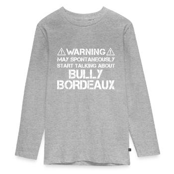 Bully Bordeaux - T-shirt manches longues Premium Ado - gris chiné - Devant