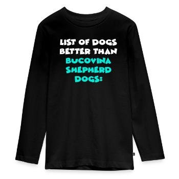 Bucovina Shepherd Dogs - Teenager Premium Organic Long Sleeve Shirt - black - Front - AI Model Kid Female (0cm)