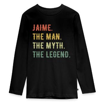 James Jaime Prénom Forme abrégée Homme Mythe Légende - T-shirt manches longues Premium Ado - noir - Devant - AI Model Kid Female (0cm)