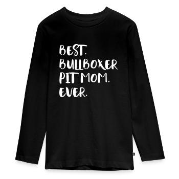 Bullboxer Pit - Teenager Premium Organic Long Sleeve Shirt - black - Front - AI Model Kid Female (0cm)