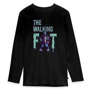 Dicker Zombie - Teenager Premium Bio Langarmshirt - Schwarz - Vorne - AI Model Kid Female (0cm)