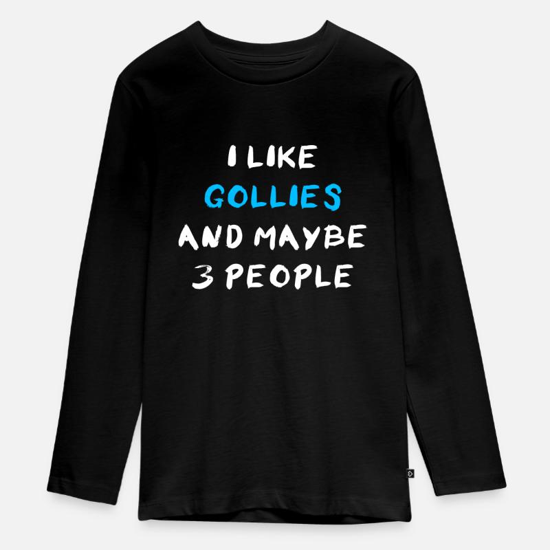 Gollie - Teenager Premium Bio Langarmshirt - Schwarz