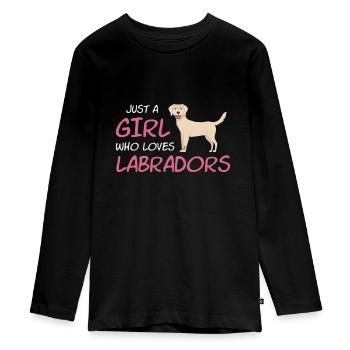 Labs - Teenager Premium Organic Long Sleeve Shirt - black - Front - AI Model Kid Female (0cm)