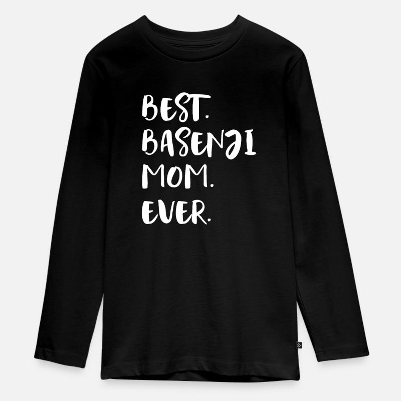 Basenji - Teenager Premium Bio Langarmshirt - Schwarz
