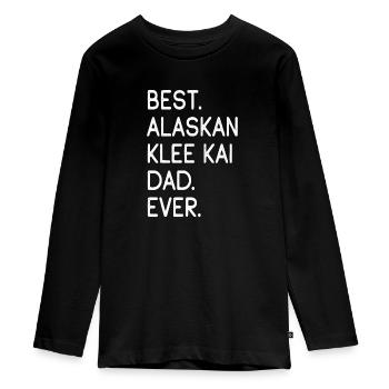Alaskan Klee Kai - Teenager Premium Organic Long Sleeve Shirt - black - Front - AI Model Kid Female (0cm)