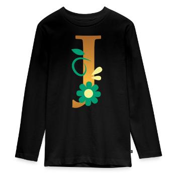 J - Teenager Premium Bio Langarmshirt - Schwarz - Vorne - AI Model Kid Female (0cm)