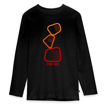 Stone hard - Teenager Premium Organic Long Sleeve Shirt - black - Front - AI Model Kid Female (0cm)