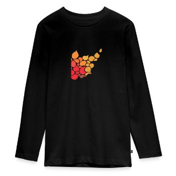 Stylisches Muster Wassertropfen - Teenager Premium Bio Langarmshirt - Schwarz - Vorne - AI Model Kid Female (0cm)