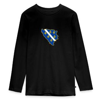 Contour Bosna - T-shirt manches longues Premium Ado - noir - Devant - AI Model Kid Female (0cm)