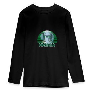 Nigéria - T-shirt manches longues Premium Ado - noir - Devant - AI Model Kid Female (0cm)