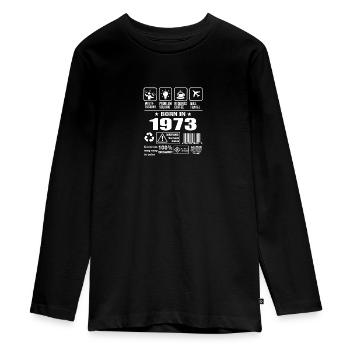Born In 1973 - Teenager Premium Organic Long Sleeve Shirt - black - Front - AI Model Kid Female (0cm)