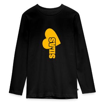 Amour Silas - T-shirt manches longues Premium Ado - noir - Devant - AI Model Kid Female (0cm)