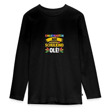 12th Grade School Child Back to School Kindergarten Daycare Center - Teenager Premium Organic Long Sleeve Shirt - black - Front - AI Model Kid Female (0cm)