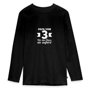 Papa Von 3 Kindern - Teenager Premium Bio Langarmshirt - Schwarz - Vorne - AI Model Kid Female (0cm)