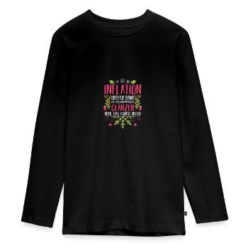 Weihnachtsmann Inflation Weihnachten - Teenager Premium Bio Langarmshirt - Schwarz - Vorne - AI Model Kid Female (0cm)
