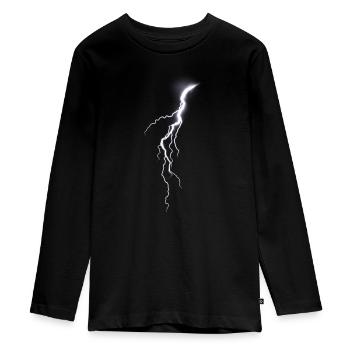 Lightning Bolt Blitz - Teenager Premium Bio Langarmshirt - Schwarz - Vorne - AI Model Kid Female (0cm)