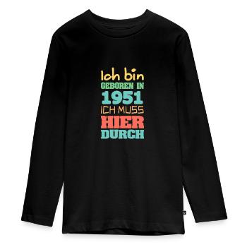 1951 - T-shirt manches longues Premium Ado - noir - Devant - AI Model Kid Female (0cm)