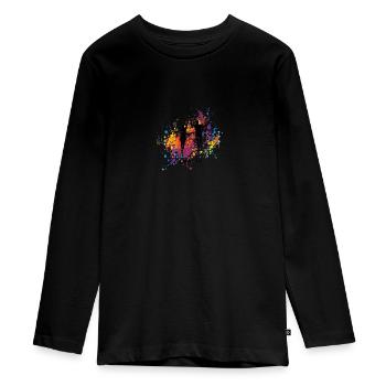 Course - T-shirt manches longues Premium Ado - noir - Devant - AI Model Kid Female (0cm)