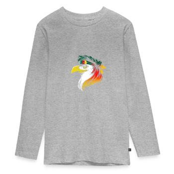 Kamerun - Teenager Premium Bio Langarmshirt - Grau meliert - Vorne