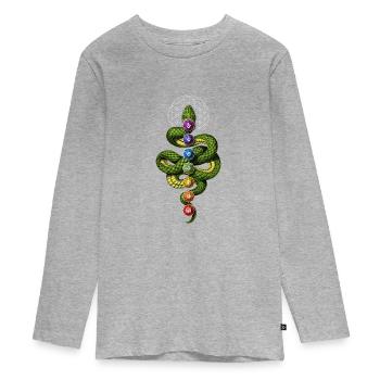 Kundalini Chakras - T-shirt manches longues Premium Ado - gris chiné - Devant