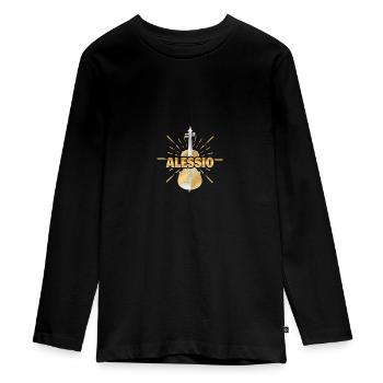Violoniste Alessio - T-shirt manches longues Premium Ado - noir - Devant - AI Model Kid Female (0cm)
