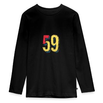 59 Zahl Comic - Teenager Premium Bio Langarmshirt - Schwarz - Vorne - AI Model Kid Female (0cm)