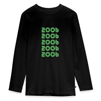 2006 - Teenager Premium Organic Long Sleeve Shirt - black - Front - AI Model Kid Female (0cm)