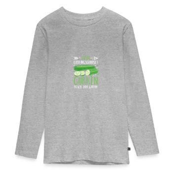 Jardinier Concombre Jardin fermier - T-shirt manches longues Premium Ado - gris chiné - Devant