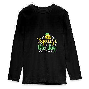 Lemonade Squeeze Day Summer Lovers Jus de citron - T-shirt manches longues Premium Ado - noir - Devant - AI Model Kid Female (0cm)