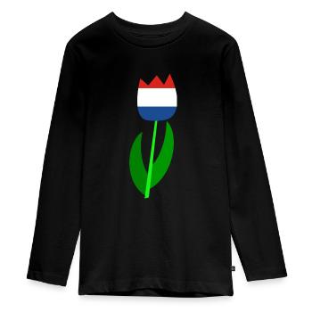 Tulipes néerlandaises - T-shirt manches longues Premium Ado - noir - Devant - AI Model Kid Female (0cm)