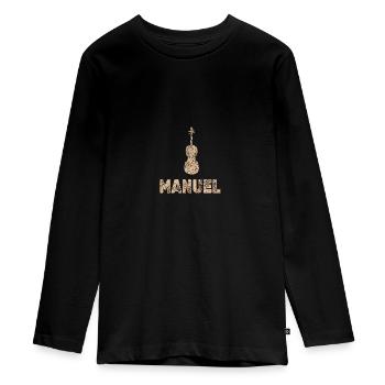 Manuel as viola - Teenager Premium Organic Long Sleeve Shirt - black - Front - AI Model Kid Female (0cm)