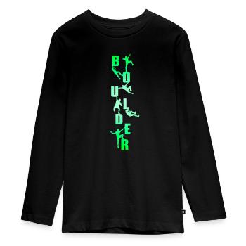 boulder - Teenager Premium Bio Langarmshirt - Schwarz - Vorne - AI Model Kid Female (0cm)