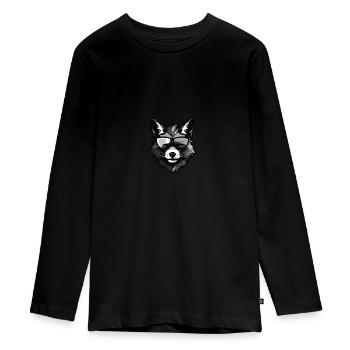 Portrait Tête De Renard Cool - T-shirt manches longues Premium Ado - noir - Devant - AI Model Kid Female (0cm)