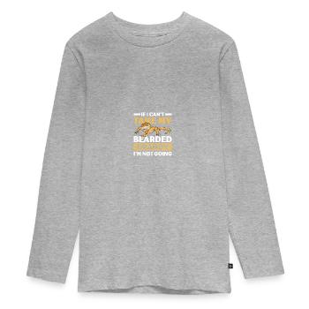 Dragon barbu - T-shirt manches longues Premium Ado - gris chiné - Devant