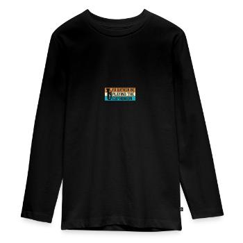 Tiefes Blech Marschieren Bariton Euphonium - Teenager Premium Bio Langarmshirt - Schwarz - Vorne - AI Model Kid Female (0cm)