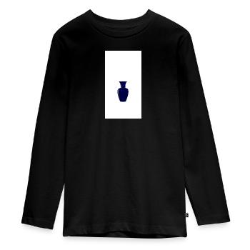 Midnight Blue Vase Silhouette - Teenager Premium Organic Long Sleeve Shirt - black - Front - AI Model Kid Female (0cm)