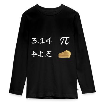 Pi - Pie - Teenager Premium Organic Long Sleeve Shirt - black - Front - AI Model Kid Female (0cm)