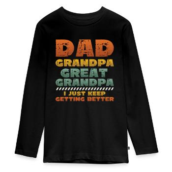 Announce the pregnancy. - Teenager Premium Organic Long Sleeve Shirt - black - Front - AI Model Kid Female (0cm)