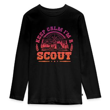 Scout Life Scout Camping Outdoor Scouting - T-shirt manches longues Premium Ado - noir - Devant - AI Model Kid Female (0cm)