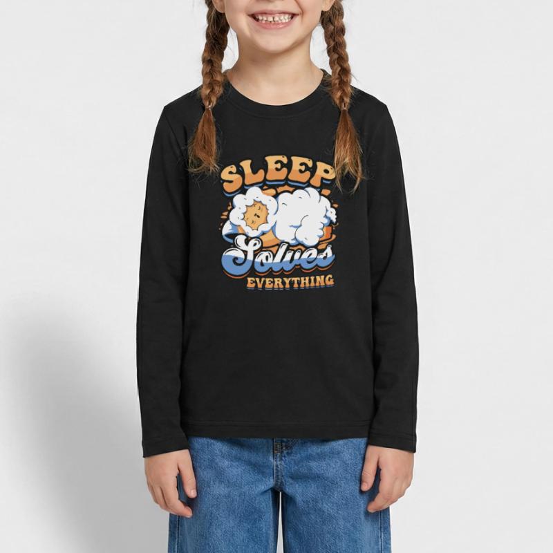 Sleep solves everything, sheep,sleeping, late risers. Teenager Premium Organic Long Sleeve Shirt