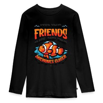 Drôle de jeu de mots anémones poisson-clown - T-shirt manches longues Premium Ado - noir - Devant - AI Model Kid Female (0cm)