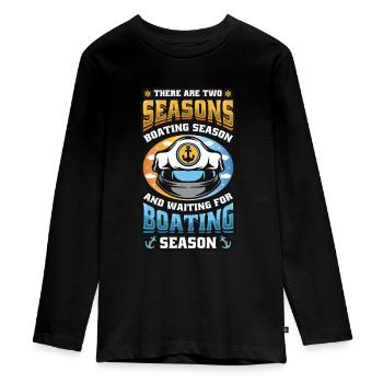 En attendant la saison de navigation, les bateliers - T-shirt manches longues Premium Ado - noir - Devant - AI Model Kid Female (0cm)