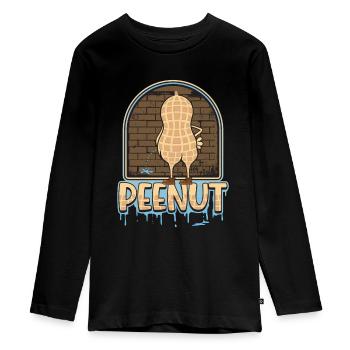 Peenut, drôle de cacahuète qui fait - T-shirt manches longues Premium Ado - noir - Devant - AI Model Kid Female (0cm)