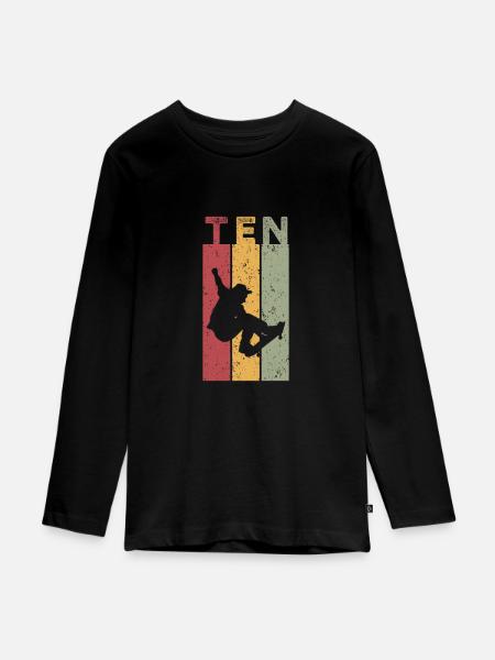 Dix - T-shirt manches longues Premium Ado - noir