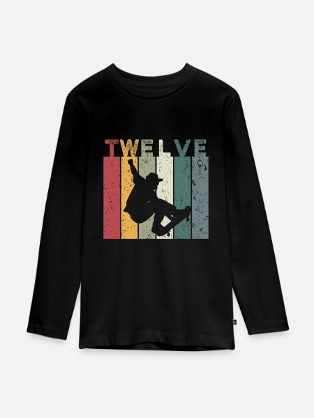 Twelve - Teenager Premium Organic Long Sleeve Shirt - black