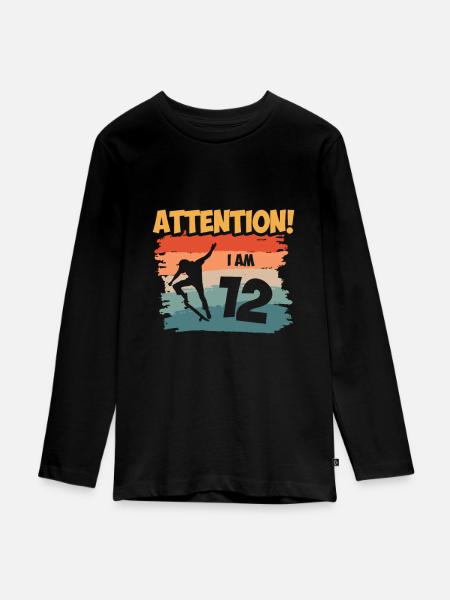 Attention! I am 12 - Teenager Premium Bio Langarmshirt - Schwarz